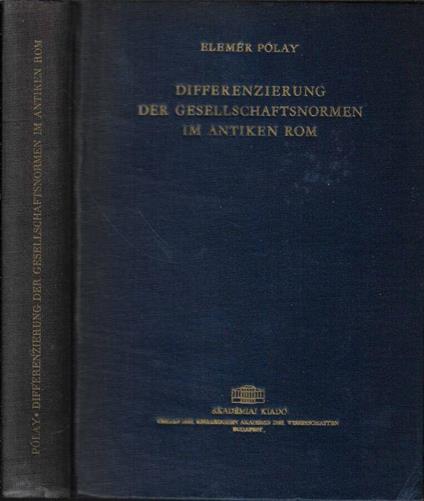 Differenzierung der gesellschaftsnormen im antiken rom - copertina