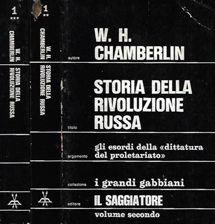 Storia della Rivoluzione Russa vol. II - III - William Chamberlin - copertina