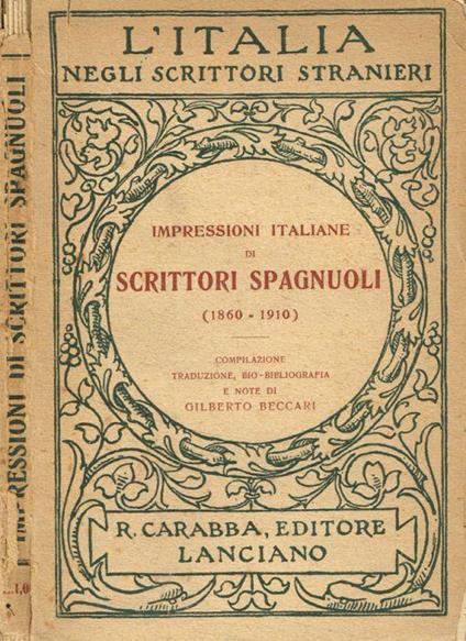 Impressioni italiane di scrittori spagnuoli (1860-1910) - copertina