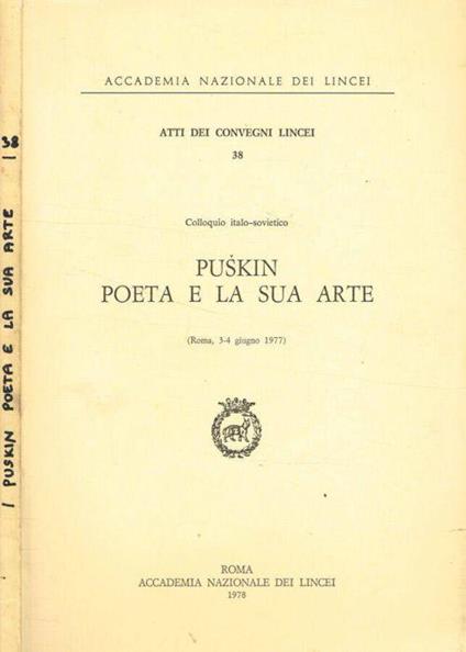 Colloquio italo-sovietico. Puskin poeta e la sua arte - copertina