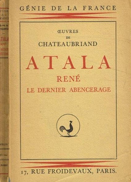 Atala René le dernier abencerage - François-René de Chateaubriand - copertina