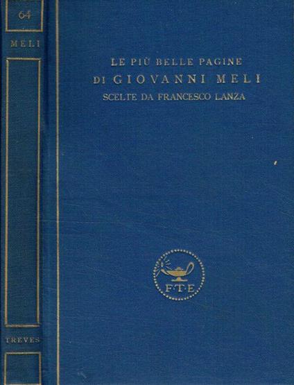 Le più belle pagine di Giovanni Meli - copertina