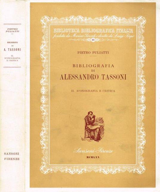 Bibliografia di Alessandro Tassoni vol.II - Pietro Puliatti - copertina