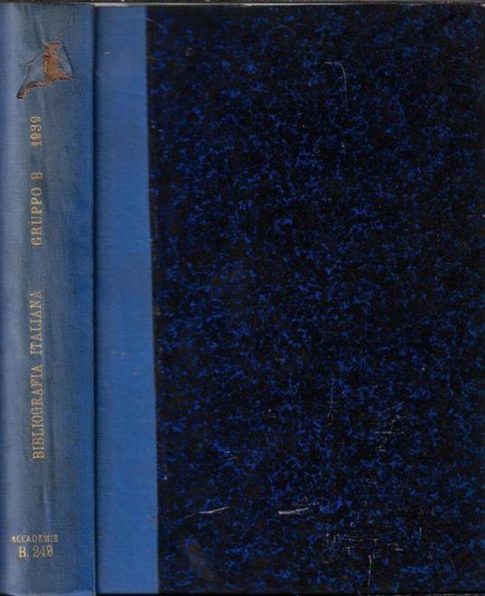 Bibliografia italiana 1939 gruppo B medicina - copertina