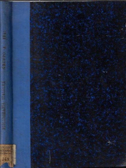 Bibliografia italiana 1941 gruppo A matematica, fisica, chimica, geologia e mineralogia, astronomia, geofisica, geodesia, geografia - copertina