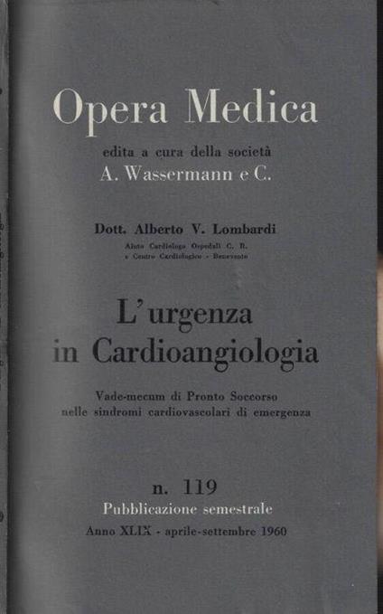 L' urgenza in cardioangiologia - Alberto V. Lombardi - copertina