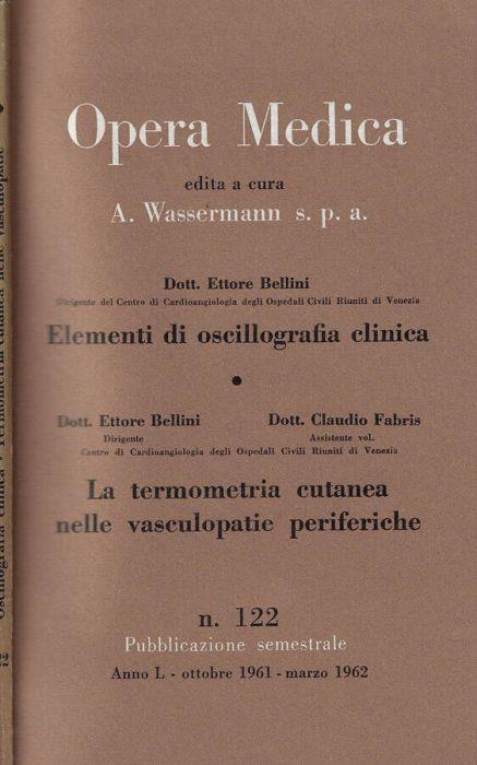 Elementi di oscillografia clinica- La termometria cutanea nelle vasculopatie periferiche - Ettore Bellini - copertina