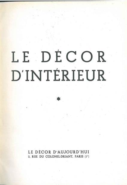 Le décor d'interieur - copertina