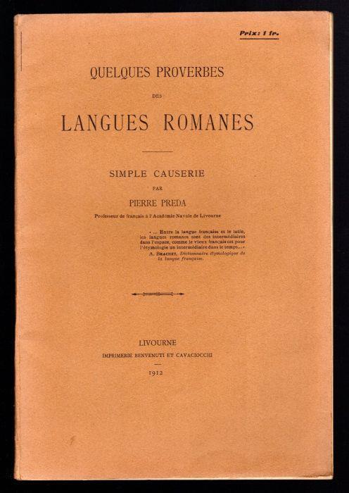 Quelques proverbes des langues romanes - Pietro Preda - copertina