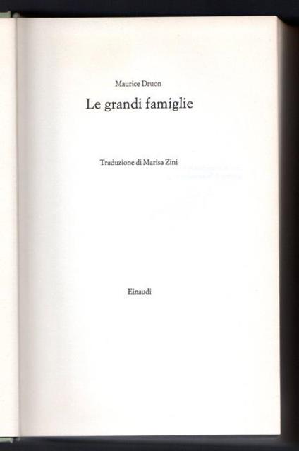 Le grandi famiglie - Maurice Druon - copertina