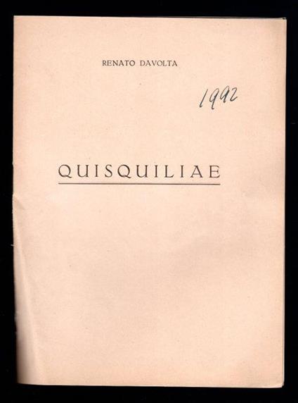 Quisquiliae - Renato Dattola - copertina