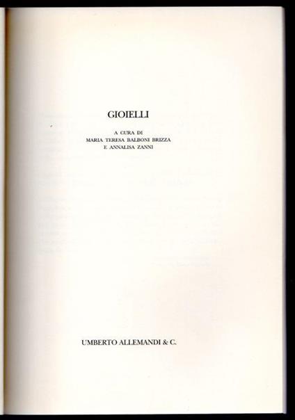 Gioielli - Maria Teresa Balboni Brizza - copertina