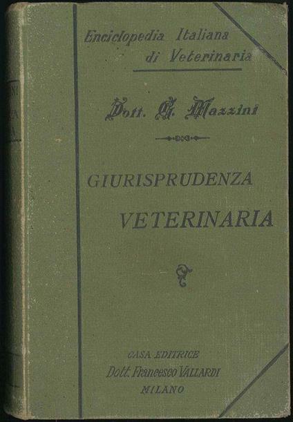 Giurisprudenza veterinaria - Giovanni Mazzini - copertina