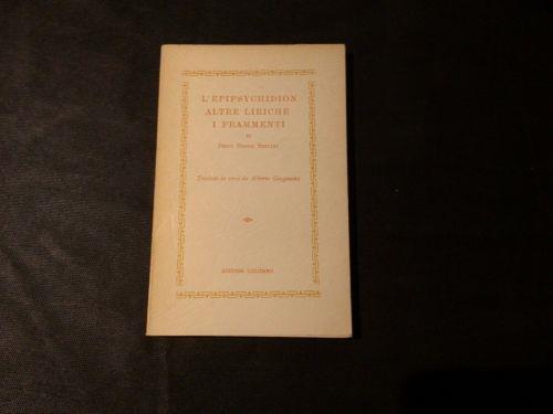 L' epipsychidion altre liriche i frammenti di Percy Bysshe Shelley - Shelley - copertina