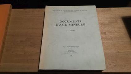 Documents d'Asie Mineure - Louis Robert - copertina