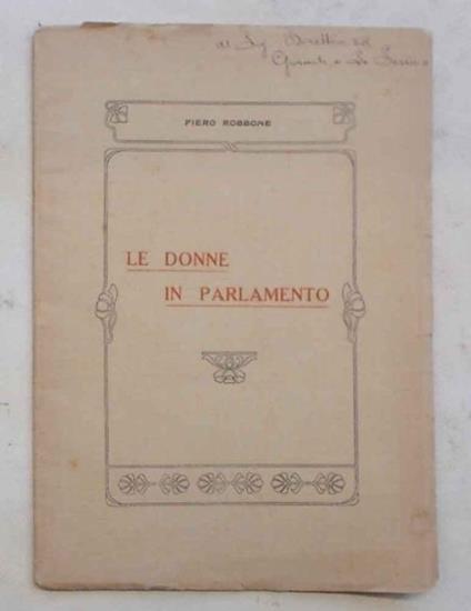 Le donne in Parlamento - Piero Robbone - copertina
