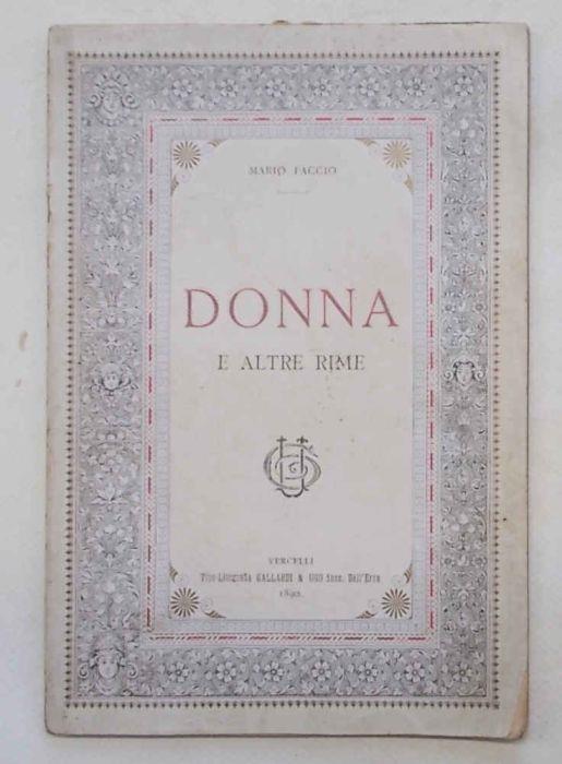 Donna ed altre rime - Mario Faccio - copertina