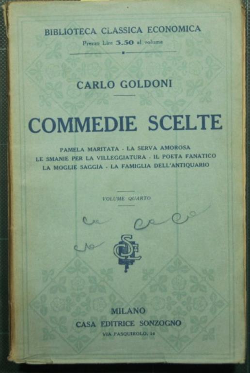 Commedie scelte - Vol. IV - Carlo Goldoni - copertina