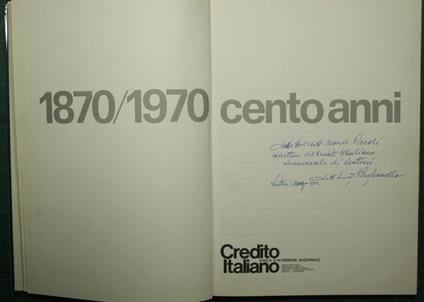 Credito Italiano - 1870/1970 cento anni - copertina