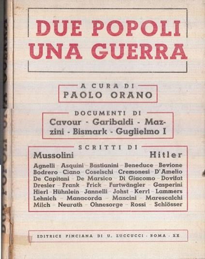 Due Popoli Una Guerra - Paolo Orano - copertina