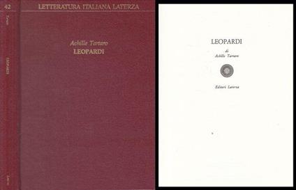 Leopardi - Achille Tartaro - copertina