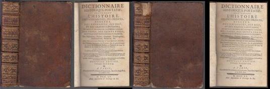 Dictionnaire Historique Portatif 2 Tomi Settecentina - copertina