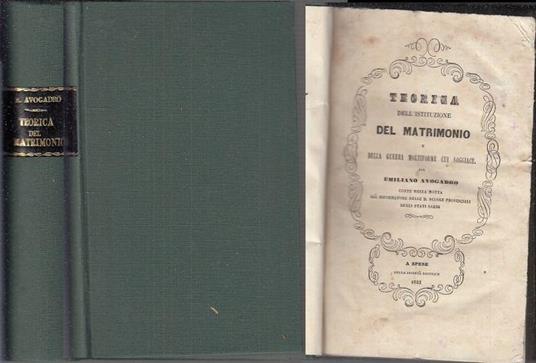 Teorica Dell'isituzione Del Matrimonio + Sveglia - Emiliano Avogadro della Motta - copertina