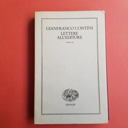 Lettere all'editore (1945-54) - Gianfranco Contini - copertina