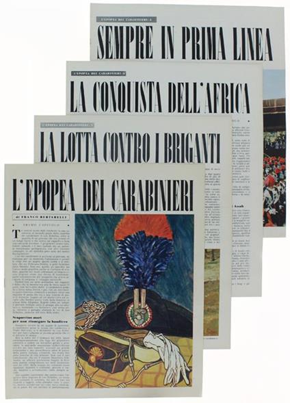 L' Epopea Dei Carabinieri. 4 Fascicoli - Supplemento Alla Rivista Oggi - Franco Bertarelli - copertina