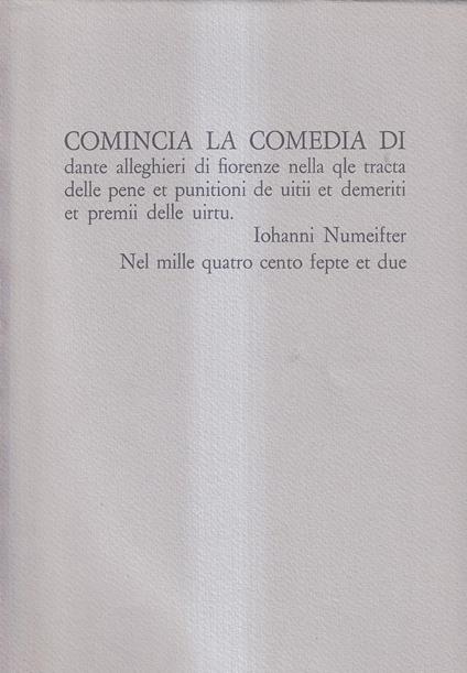 Comincia la Comedia di Dante Alleghieri.. - Dante Alighieri - copertina