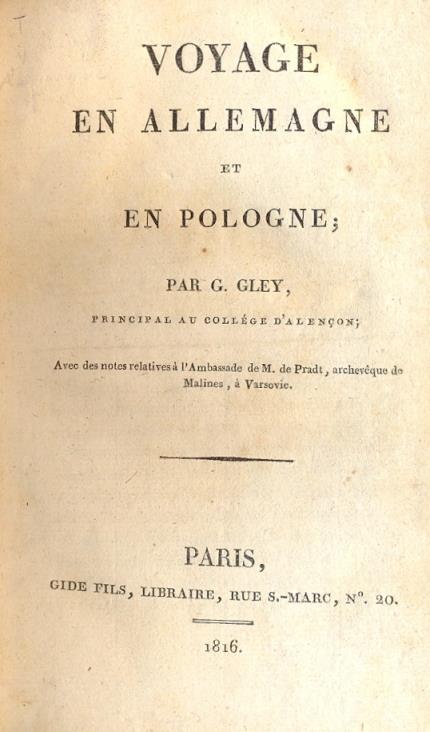 Voyage en Allemagne et en Pologne. Avec des notes relatives à l'Ambassade de M. de Pradt, archeveque de Malines, a Varsavie - copertina