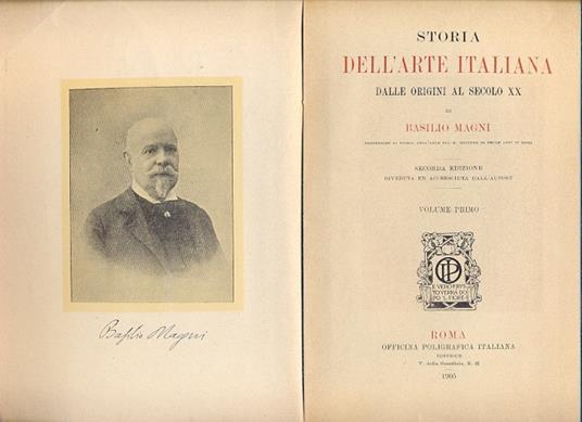 Storia dell'arte italiana dalle origini al secolo XX - Basilio Magni - copertina