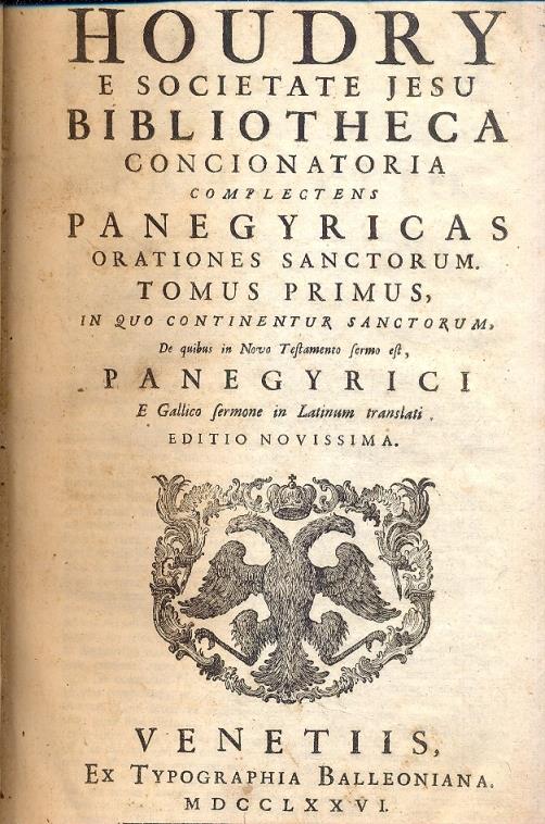 Bibliotheca Concionatoria complectens Panegyricas orationes sanctorum - copertina