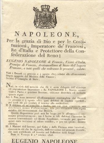 Editto napoleonico per l'affrancatura dei debiti - 2