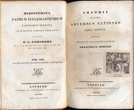 Arnobii. Oratoris Adversus Nationes. (Bibliotheca Patrum Ecclesiasticorum Latinorum Selecta) - copertina