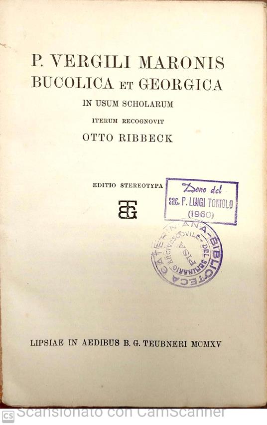Bucolica ed Georgica (Scriptorum graecorum et romanorum Teubneriana) - copertina