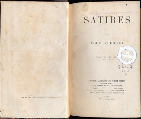 Satires - Louis Veuillot - copertina