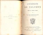 L' Ecclesiaste de Salomon