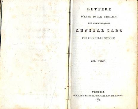 Lettere scelte dalle familiari - Annibal Caro - copertina