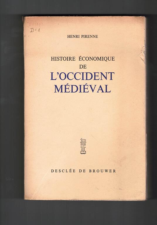 Histoire economique de l'occident medieval - copertina