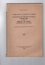 L' archivio di stato in Roma e l'archivio del Regno d'Italia di Armando Lodolini e l'opera di Enrico De Paoli