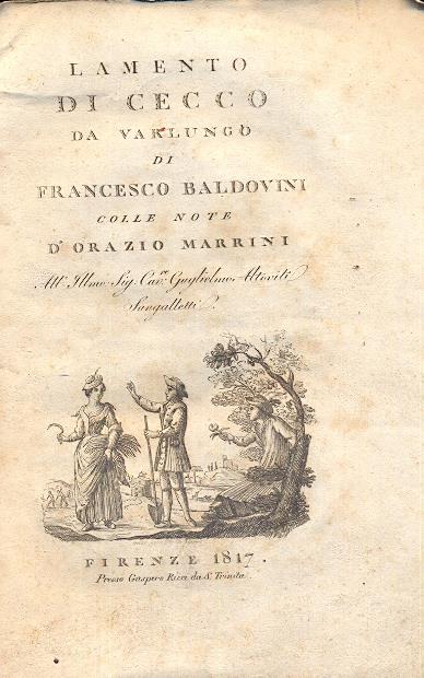 Lamento di Cecco di Varlungo. Colle note D'Orazio Marrini - Francesco Baldovini - copertina