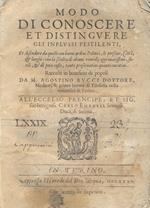 Modo di conoscere et distinguere gli influssi pestilenti, et difendere da quelli con buoni ordini Politici, le persone, Città & luoghi: con la scielta di alcuni rimedij approvatissimi, facili, et di poco costo, tanto preservativi quanto curativi