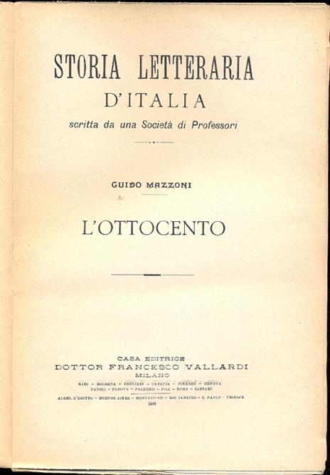 L' ottocento. Parte seconda - Guido Mazzoni - copertina