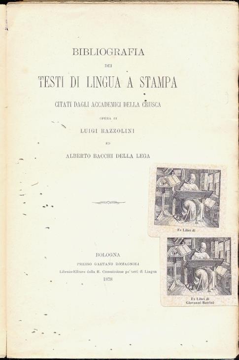 Bibliografia dei testi di lingua a stampa citati dagli accademici della Crusca - copertina