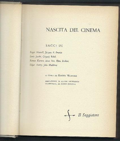 Nascita Del Cinema - Roger Manvell - copertina