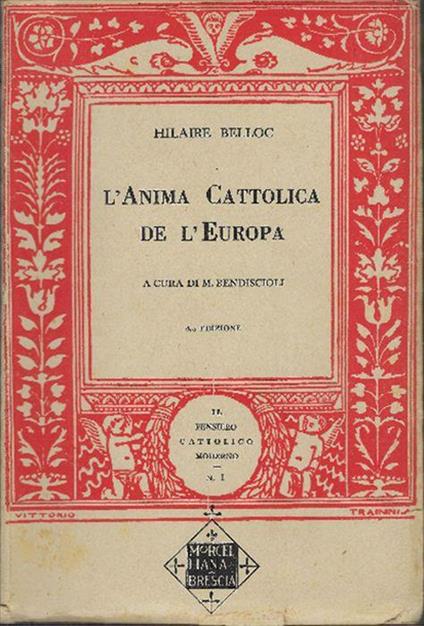 L' anima Cattolica De L' europa - Hilaire Belloc - copertina