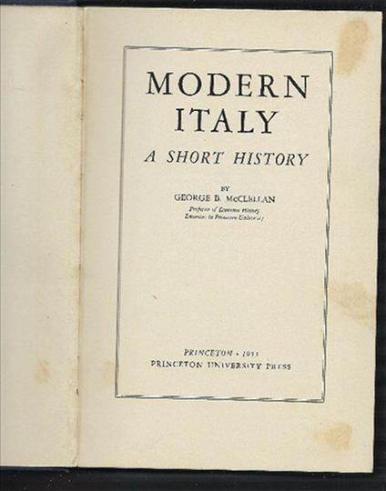 Modern Italy A Short History - copertina