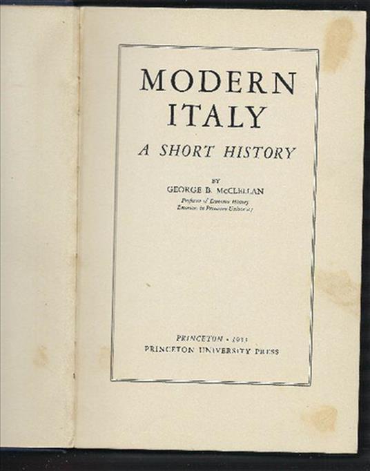 Modern Italy A Short History - copertina