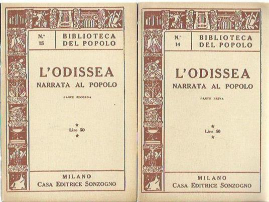 L' Odissea narrata al popolo (2 volumi) - Eugenio Levi - copertina